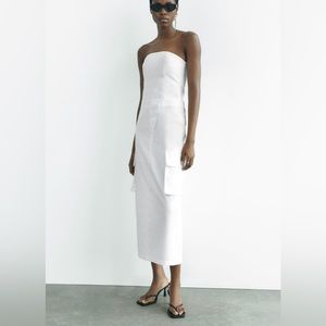 STRAPLESS TRENCH COAT DRESS